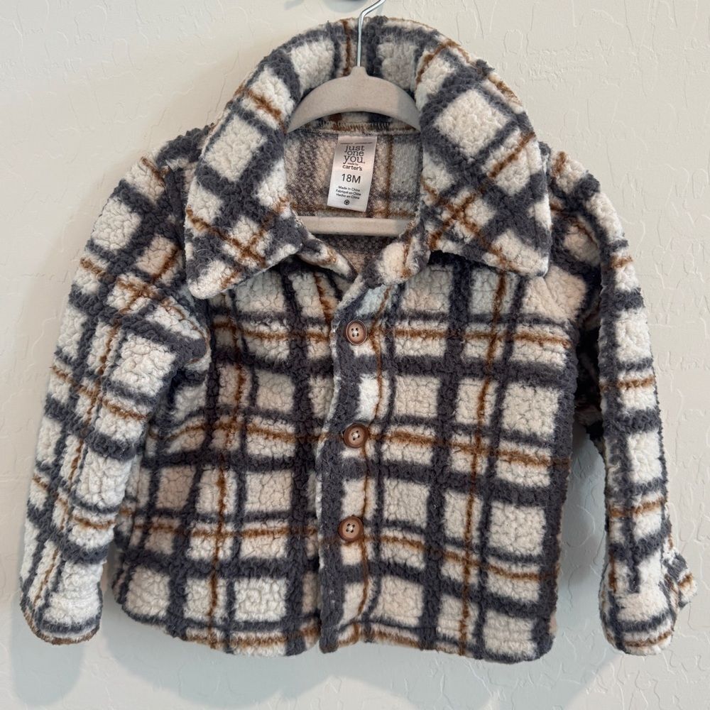 Just One You Carter's Toddler Baby Teddy Sherpa Jacket Shacket 18m